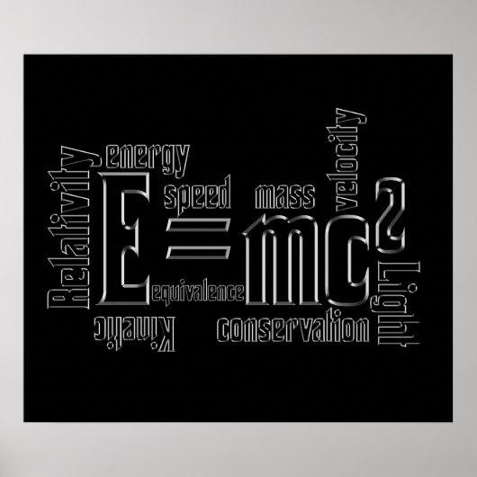 Massa Equivalent E=MC2 Science Poster Typografie (Voorkant)