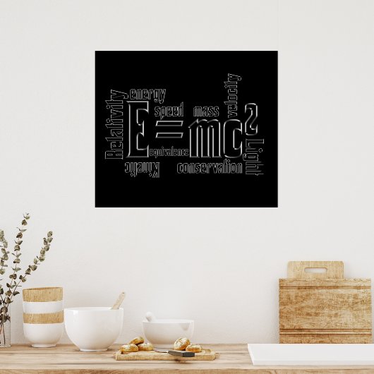 Massa Equivalent E=MC2 Science Poster Typografie (Keuken)