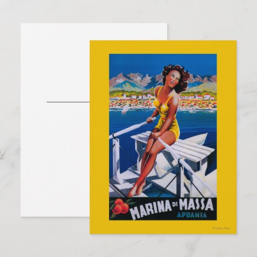 Massa Marina Travel Poster Briefkaart (Voorkant / Achterkant)