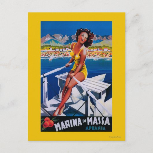 Massa Marina Travel Poster Briefkaart (Voorkant)