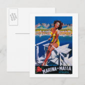 Massa Marina Travel Poster Briefkaart (Voorkant / Achterkant)