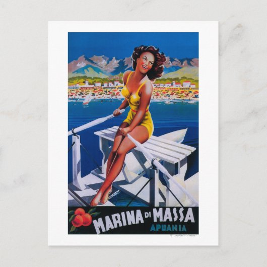Massa Marina Travel Poster Briefkaart (Voorkant)