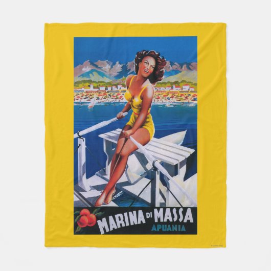 Massa Marina Travel Poster Fleece Deken (Voorkant)