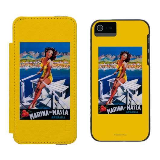 Massa Marina Travel Poster Incipio iPhone Portemonnee Hoesje (Naast elkaar)