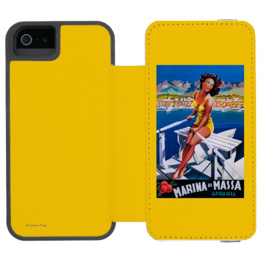 Massa Marina Travel Poster Incipio iPhone Portemonnee Hoesje (Agenda Open)