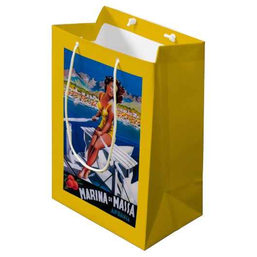 Massa Marina Travel Poster Medium Cadeauzakje (Voorkant Gekanteld)