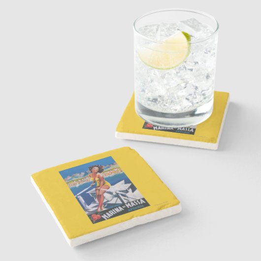 Massa Marina Travel Poster Stenen Onderzetter (Zijkant)