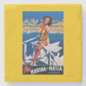 Massa Marina Travel Poster Stenen Onderzetter (Voorkant)