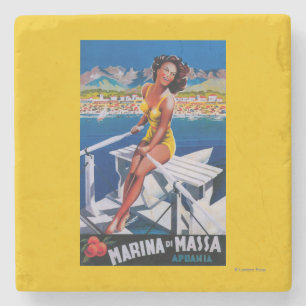 Massa Marina Travel Poster Stenen Onderzetter
