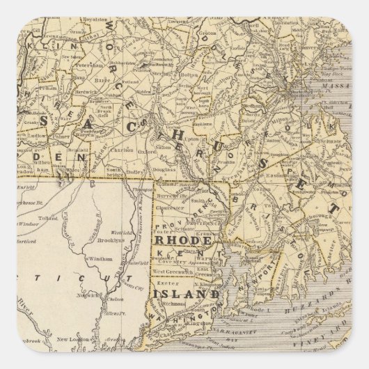 Massa, Rhode Island Vierkante Sticker (Voorkant)