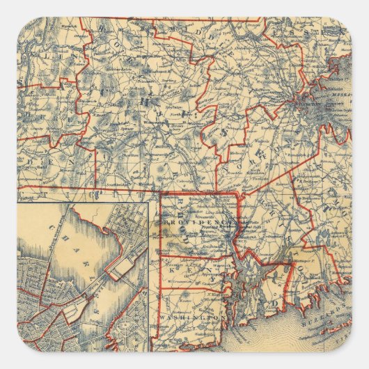 Massa, RI Vierkante Sticker (Voorkant)