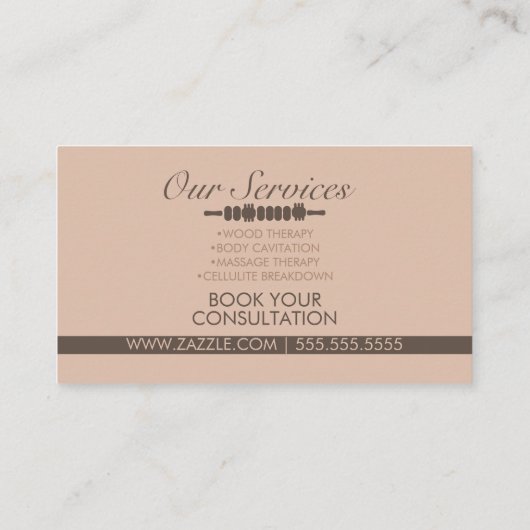 Massa van de minimalistische lichtoverspoeling visitekaartje (Achterkant)