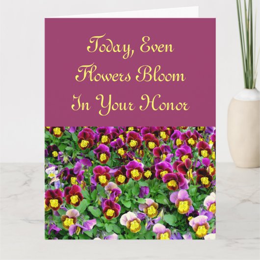 MASSA VAN PANSIES / GROTE VERJAARDAG KAART UIT GRO (Voorkant)