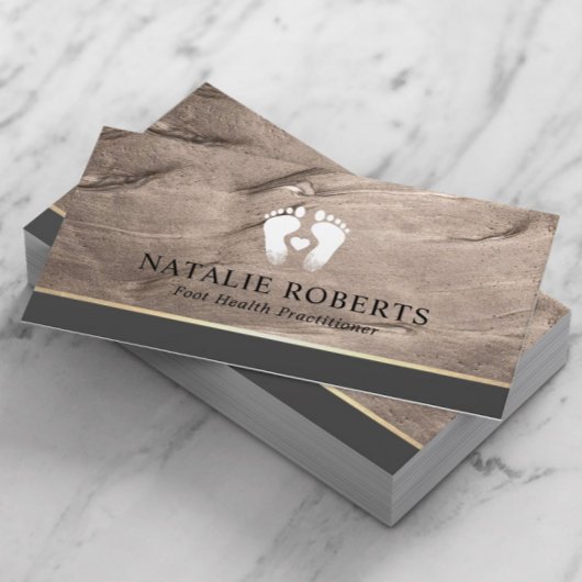 Massa voetworp Therapist Modern Bronze Podiatrist Visitekaartje