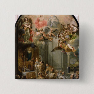 Massa voor de Orde van Trinitariërs, 1666 Vierkante Button 5,1 Cm