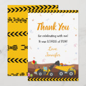 Massa vrachtwagen onder bouwproject Baby op zaterd Bedankkaart (Voorkant / Achterkant)