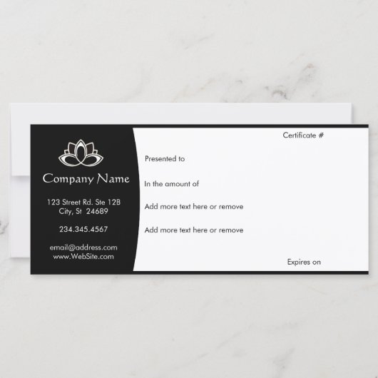 Massacadeaubon voor spa (Achterkant)