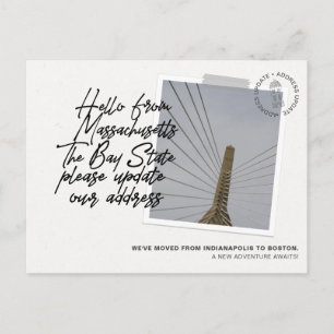 Massachusett State Destination Moving Notice Uitnodiging Briefkaart