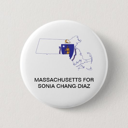 MASSACHUSETTEN VOOR SONIA CHANG-DIAZ GOVERNOR Butt Ronde Button 5,7 Cm (Voorkant)