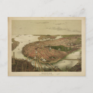 Massachusetts 1877 uit North Boston, door John Bac Briefkaart