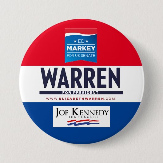 Massachusetts 2020 kiesbiljet ronde button 7,6 cm (Voorkant)