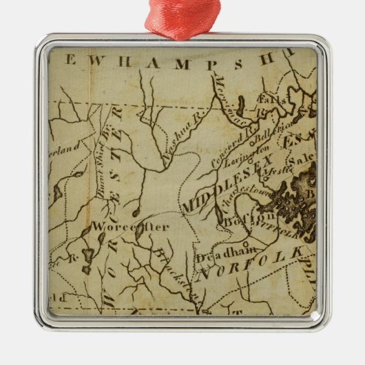 Massachusetts 3 metalen ornament (Voorkant)