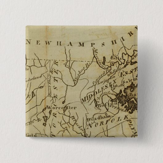 Massachusetts 3 vierkante button 5,1 cm (Voorkant)