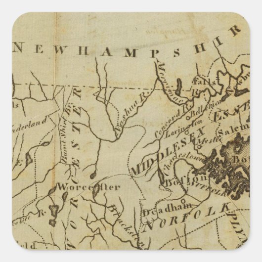 Massachusetts 3 vierkante sticker (Voorkant)