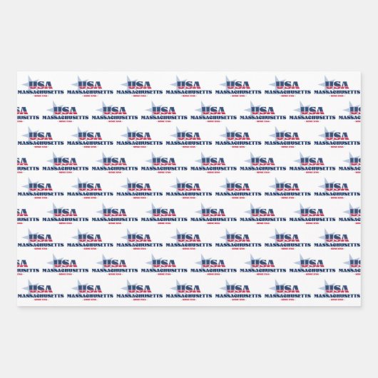 Massachusetts, 50 Staten, Liberty Bell Inpakpapier Vel (Voorkant)