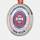 Massachusetts 6e staat kerstversiering metalen ornament (Links)