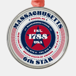 Massachusetts 6e staat kerstversiering metalen ornament