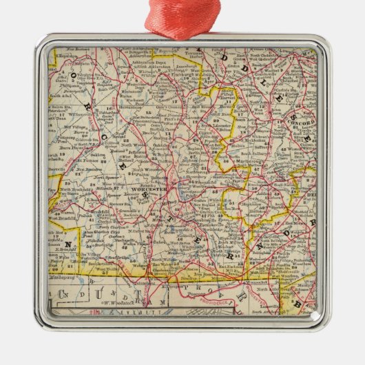 Massachusetts 8 metalen ornament (Voorkant)