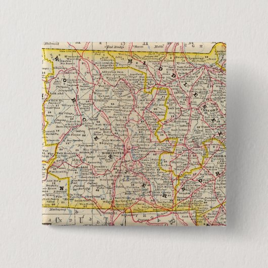 Massachusetts 8 vierkante button 5,1 cm (Voorkant)