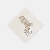 Massachusetts  Afbeelding Map Antiek Servet (Hoek)