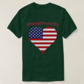 Massachusetts American Flag Heart1 T-shirt (Design voorkant)