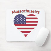 Massachusetts American Flag Heart Muismat (Met muis)