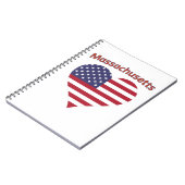 Massachusetts American Flag Heart Notitieboek (Linkerzijde)
