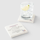 Massachusetts American state on a map and details Stenen Onderzetter (Zijkant)