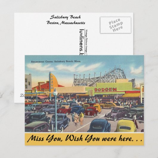 Massachusetts Amusement Center, Salisbury Beach Briefkaart (Voorkant / Achterkant)