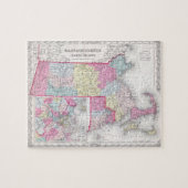 Massachusetts and Rhode Island Map (1855) Legpuzzel (Horizontaal)