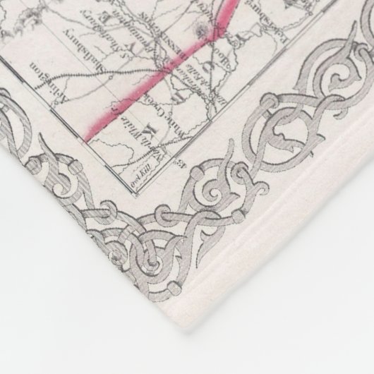  Massachusetts and Rhode Islands Map (1855) Fleece Deken (Hoek)