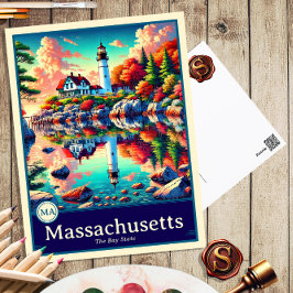 Massachusetts | Anime Style Cel Shaded Briefkaart