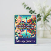 Massachusetts | Anime Style Cel Shaded Briefkaart (Staand voorkant)