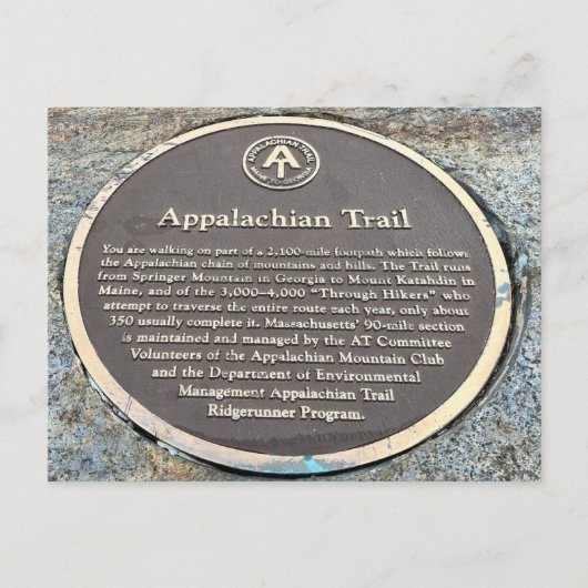 Massachusetts Appalachian Trail Briefkaart (Voorkant)