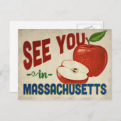 Massachusetts Apple - Vintage Travel Briefkaart (Voorkant / Achterkant)