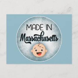 Massachusetts Baby Funny Blue New Boy Briefkaart