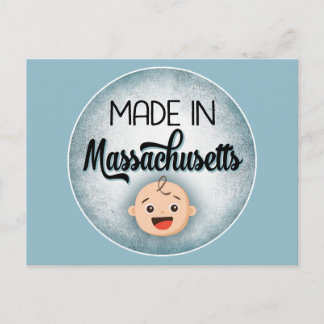 Massachusetts Baby Funny Blue New Boy Briefkaart