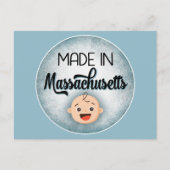 Massachusetts Baby Funny Blue New Boy Briefkaart (Voorkant)