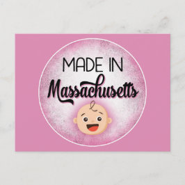 Massachusetts Baby Funny Pink New Girl Briefkaart