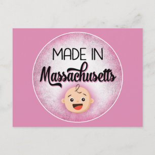 Massachusetts Baby Funny Pink New Girl Briefkaart